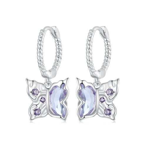 Pendientes de mariposa estilo PANDORA - BSE986