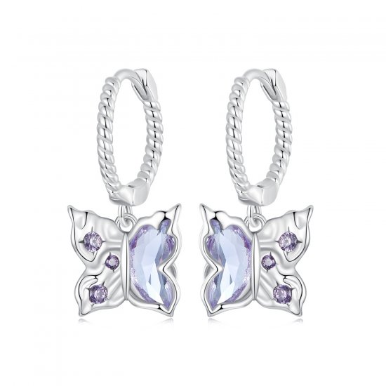 Pendientes de mariposa estilo PANDORA - BSE986 - Haga click en la imagen para cerrar
