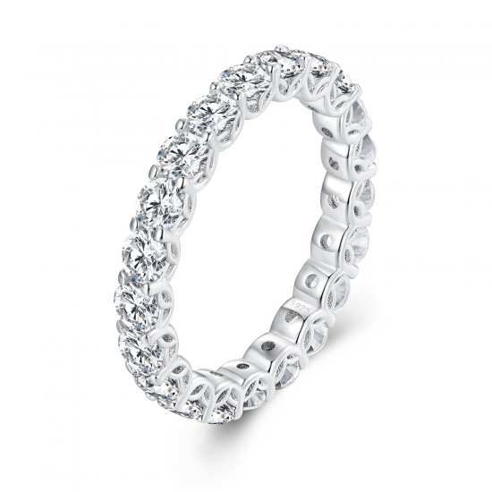 Anillo de Moissanite fino con estilo Pandora - MSR029 - Haga click en la imagen para cerrar