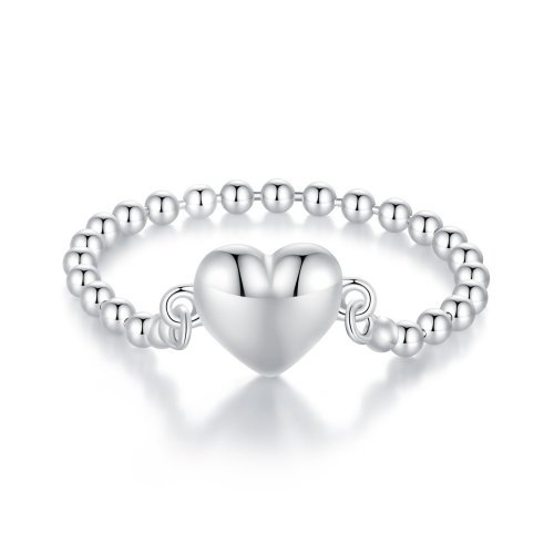 Anillo de cadena en forma de corazón estilo Pandora - BSR488