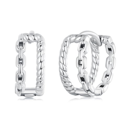 Charm de hebilla de oreja de doble capa estilo PANDORA - SCE1702