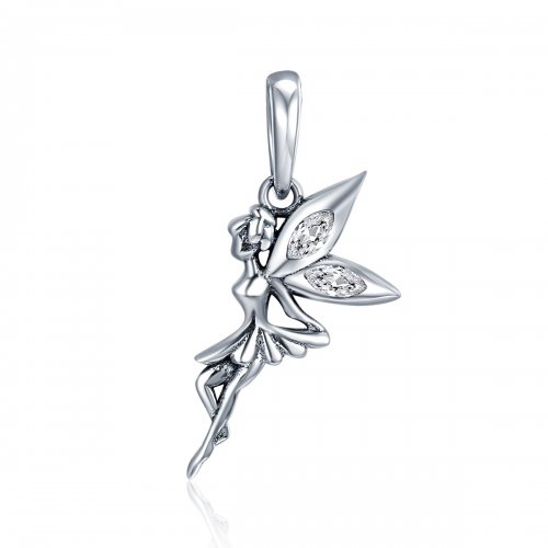 Pendiente colgante de hada de flores blancas de estilo Pandora - SCC359