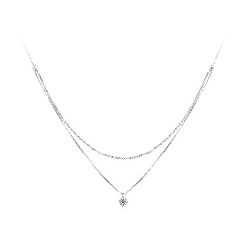 Collar de doble capa brillante estilo Pandora - BSN358