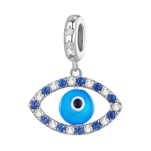 Pendiente colgante estilo Pandora con ojo de demonio - BSC821