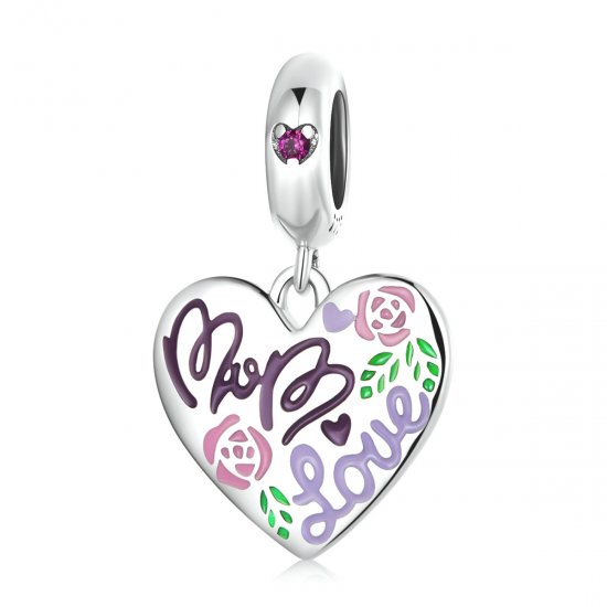 Día de la Madre estilo Pandora - Corazones de graffiti coloridos cuelgan - BSC594 - Haga click en la imagen para cerrar