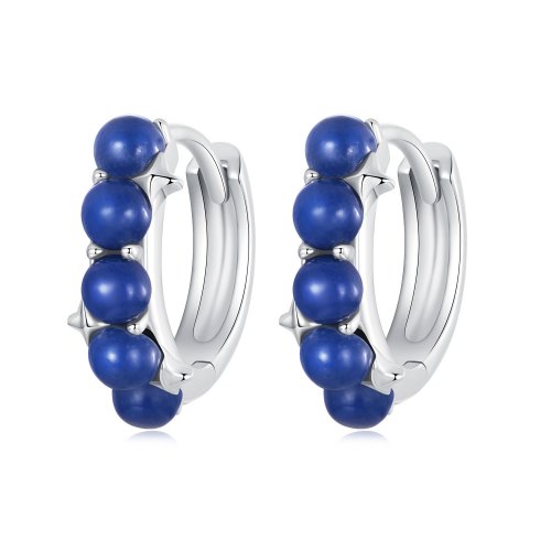 Pendientes de bola azul estilo PANDORA - BSE984