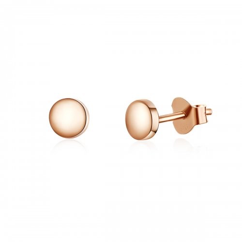 Pendientes estilo Pandora en oro rosa con forma de frijol simple - SCE705-C