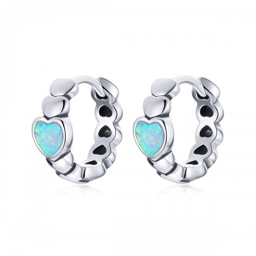 Aros de aro estilo Pandora con amor arcoíris - SCE1137
