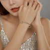 Pulsera abierta de plata estilo Pandora con diseño sencillo y elástico - SCB198