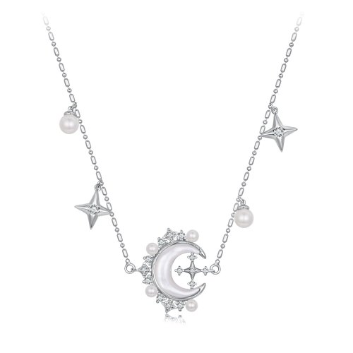 Collar de media luna estilo PANDORA - YIN115