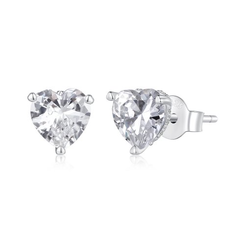 Estos pendientes estilo Pandora con corazón brillante - BSE853
