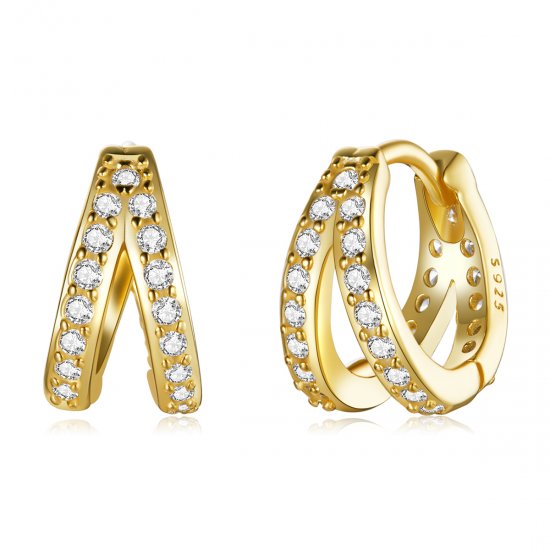 Aros de aro para mujer con estilo Pandora moderno - SCE1187-B - Haga click en la imagen para cerrar