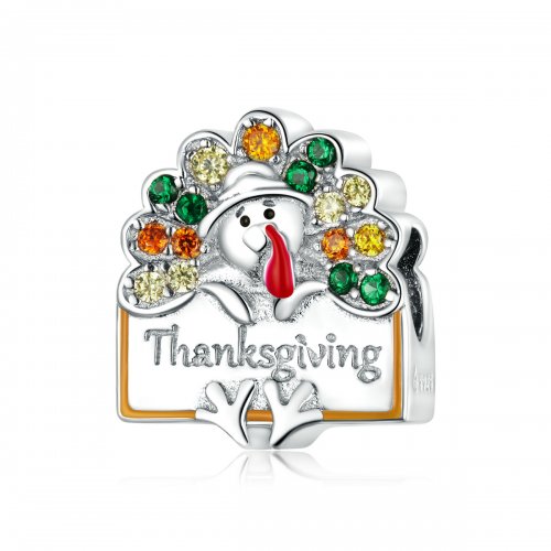 Charm estilo Pandora de pavo de Acción de Gracias - BSC339