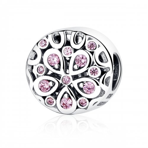 Charm de Plata estilo Pandora con florecimiento - SCC053