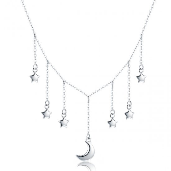 Collar estilo Pandora de plata con cielo estrellado - SCN301 - Haga click en la imagen para cerrar
