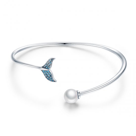 Pulsera abierta de lágrima de sirena en plata de estilo Pandora - SCB123 - Haga click en la imagen para cerrar