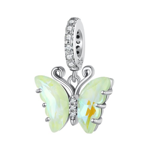 Dije colgante de mariposa Aurora verde estilo Pandora - SCC2305-GN