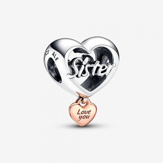 Charm Pandora Corazón Te Quiero Hermana - 782244C00 - Haga click en la imagen para cerrar