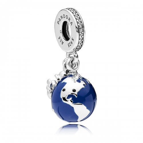 Charm colgante en plata de ley Mickey Mouse Globo PANDORA