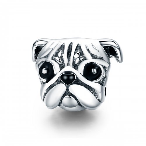 Charm de perro Shar-Pei de plata estilo Pandora - SCC834