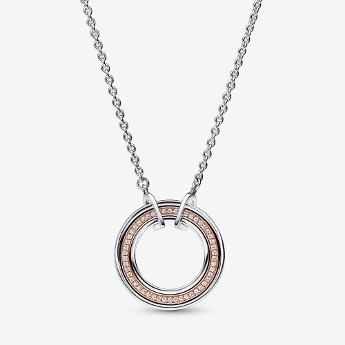 Collar con logo y pavé en dos tonos de Pandora Signature - 382772C01