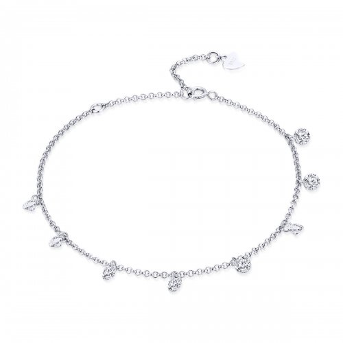 Pulsera deslizante de cadena de estilo Pandora plateada con elfos contratados - SCB103