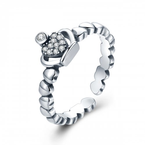 Anillo abierto estilo corona de laurel de la Reina en estilo Pandora - VSR1