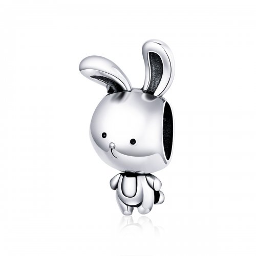 Charm de conejito adorable estilo Pandora en plata - SCC1517