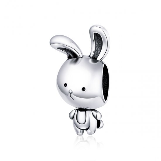 Charm de conejito adorable estilo Pandora en plata - SCC1517 - Haga click en la imagen para cerrar