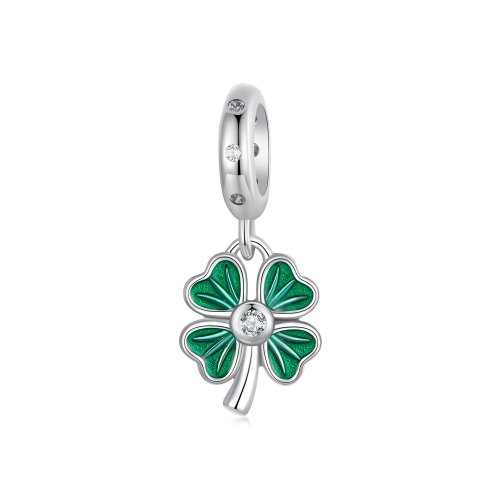 Charm de trébol de cuatro hojas estilo PANDORA - SCC2832