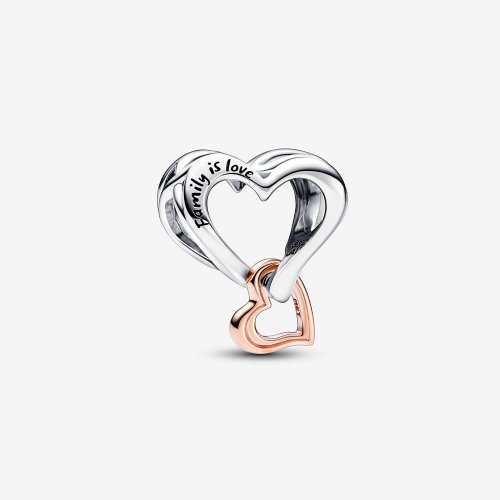 Charm de Pandora en dos tonos con diseño abierto de infinito y corazón -
