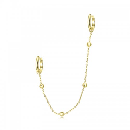 Pendientes estilo Pandora chapados en oro de 18 quilates con un solo colgan