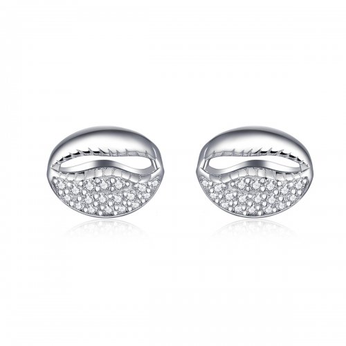 Aretes de concha simple estilo Pandora - BSE409