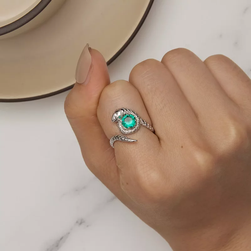 (imagen para) Anillo abierto de estilo Pandora con forma de serpiente - BSR441 - Ver 6