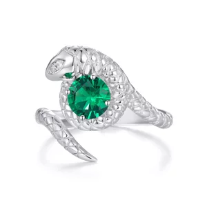 (imagen para) Anillo abierto de estilo Pandora con forma de serpiente - BSR441