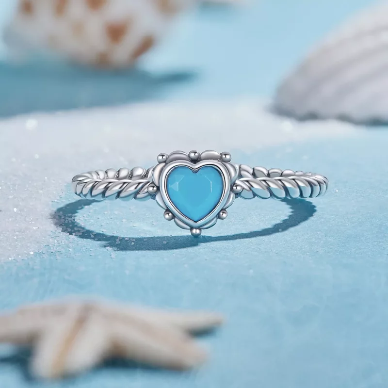 (imagen para) Anillo abierto en forma de corazón estilo Pandora - SCR927 - Ver 3