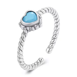 (imagen para) Anillo abierto en forma de corazón estilo Pandora - SCR927