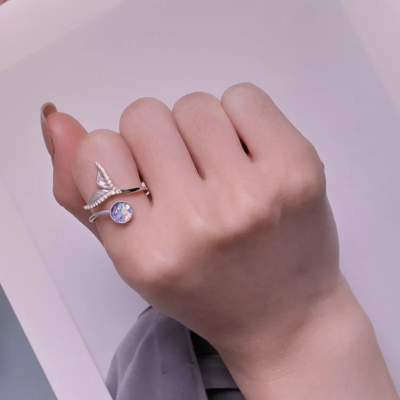 (imagen para) Anillo Abierto Estilo Cola de Pez Pandora - BSR429 - Ver 5