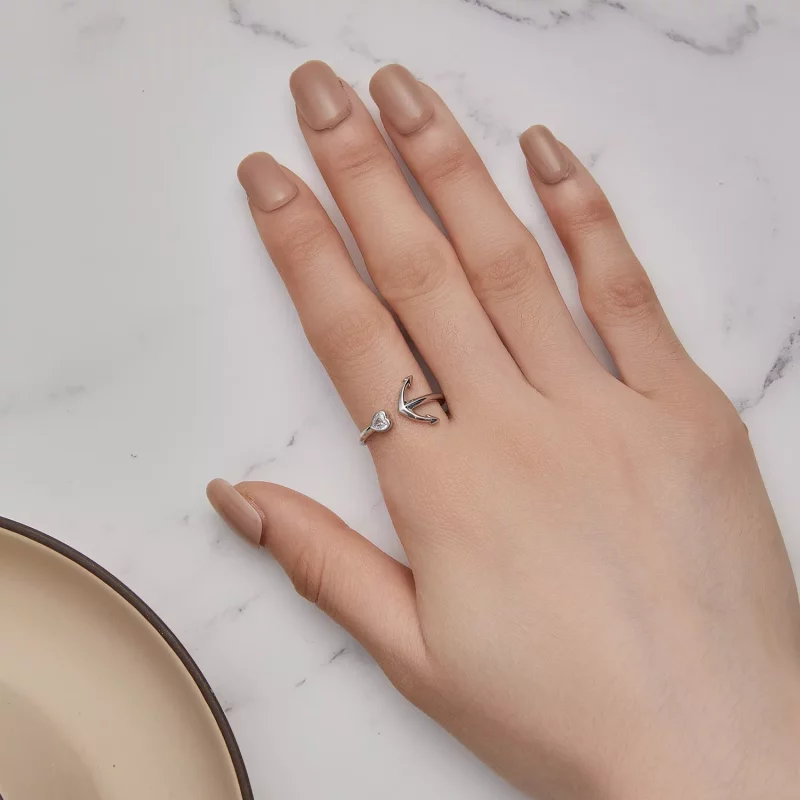 (imagen para) Anillo abierto estilo Pandora con ancla y brújula - SCR935 - Ver 9
