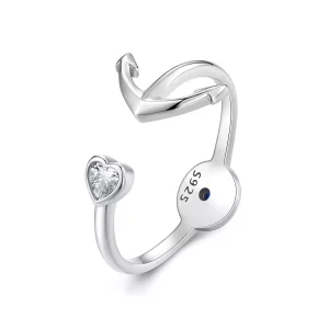 Anillo abierto estilo Pandora con ancla y brújula - SCR935 (imagen para) Anillo abierto estilo Pandora con ancla y brújula - SCR935