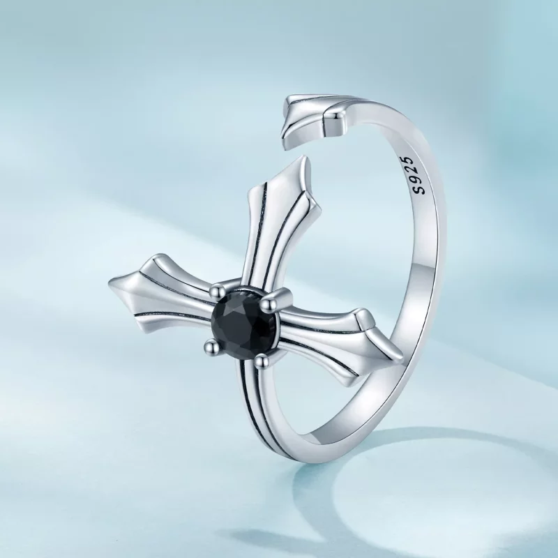 (imagen para) Anillo abierto estilo Pandora con cruz - SCR939 - Ver 2