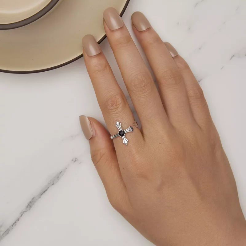 (imagen para) Anillo abierto estilo Pandora con cruz - SCR939 - Ver 5
