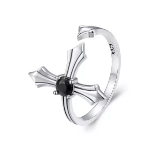 (imagen para) Anillo abierto estilo Pandora con cruz - SCR939