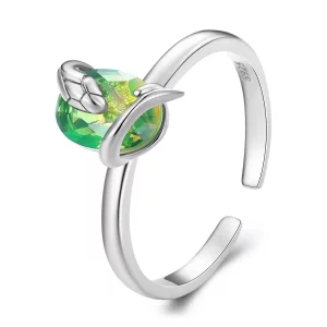 (imagen para) Anillo abierto estilo Pandora con serpiente pequeña - BSR431