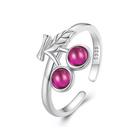(imagen para) Anillo Abierto Estilo Pandora de Cereza - SCR936