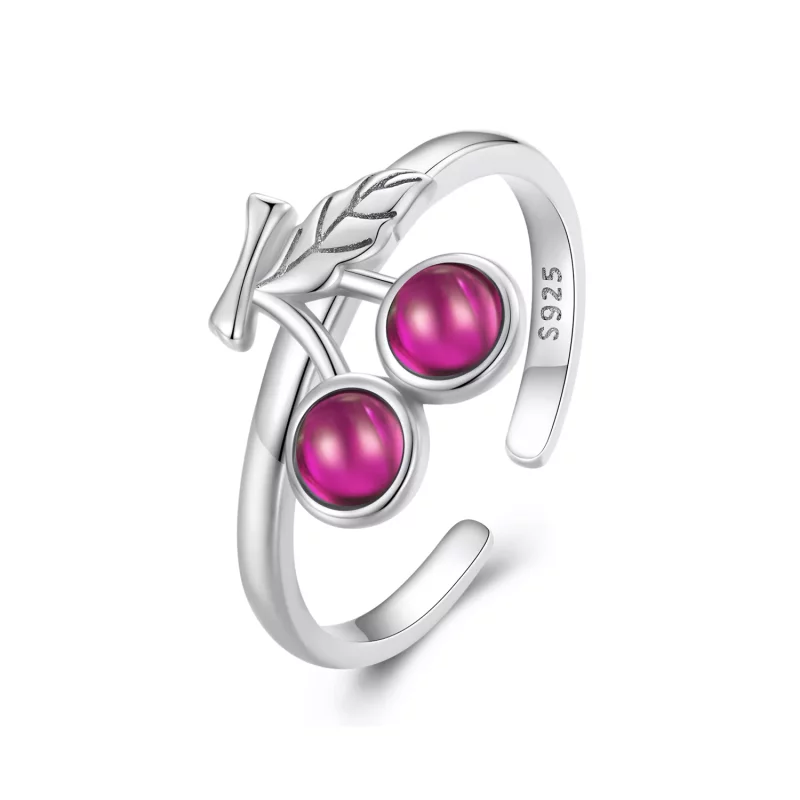 (imagen para) Anillo Abierto Estilo Pandora de Cereza - SCR936