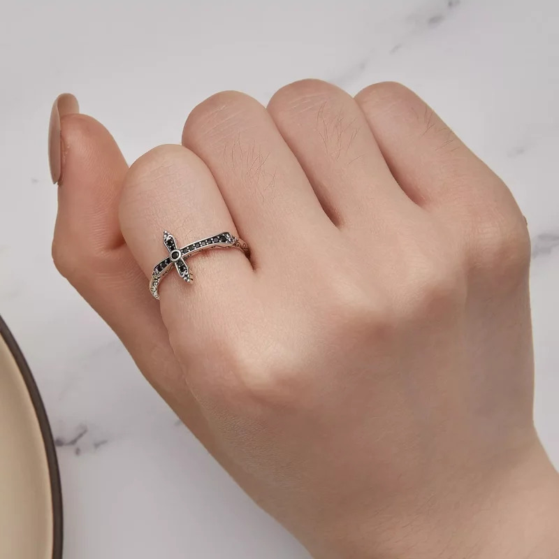 (imagen para) Anillo cruzado vintage estilo Pandora - SCR930 - Ver 5