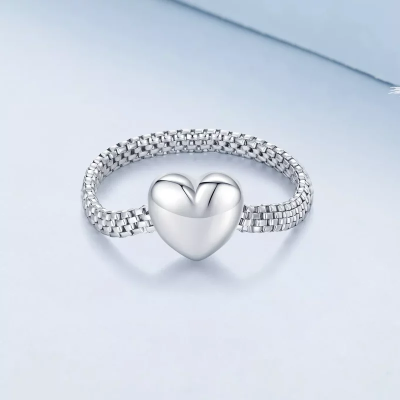 (imagen para) Anillo de cadena de amor estilo Pandora - BSR422 - Ver 2