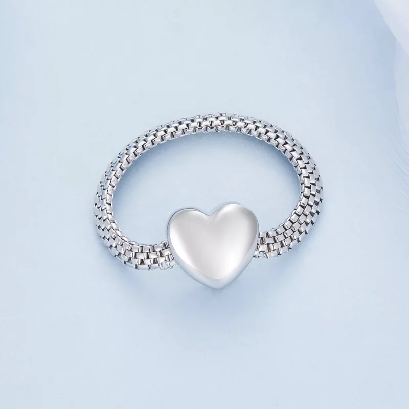 (imagen para) Anillo de cadena de amor estilo Pandora - BSR422 - Ver 3