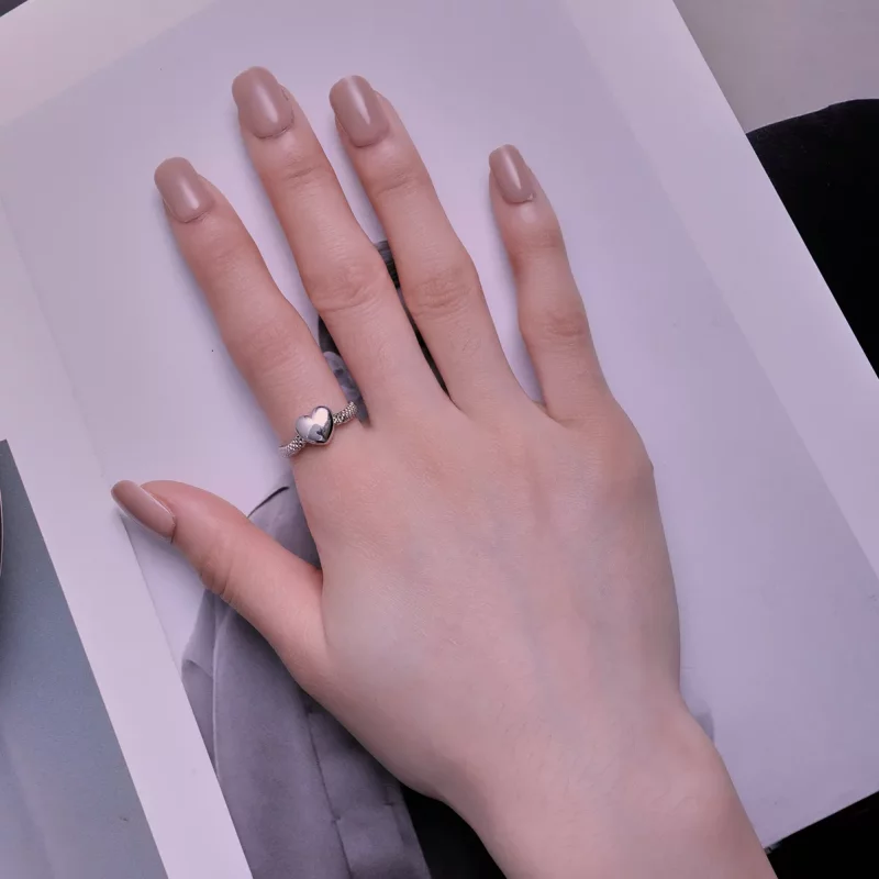 (imagen para) Anillo de cadena de amor estilo Pandora - BSR422 - Ver 4